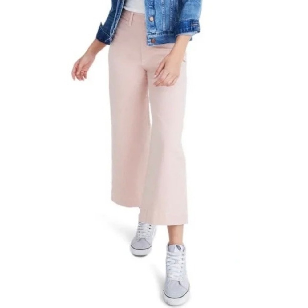 Madewell‎ High Rise Wide Leg Cropped Pants Blush Pink Size 29